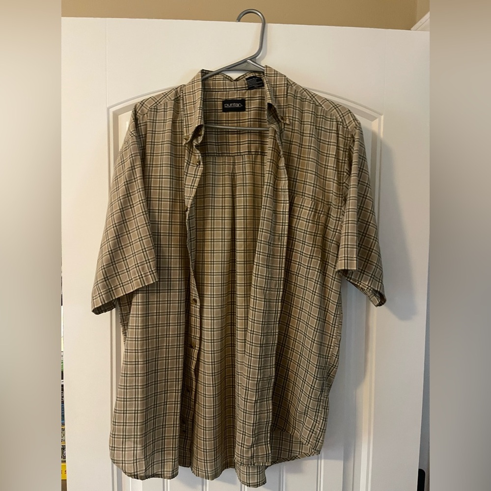 Puritan Men's Beige Checkered Shirt size M